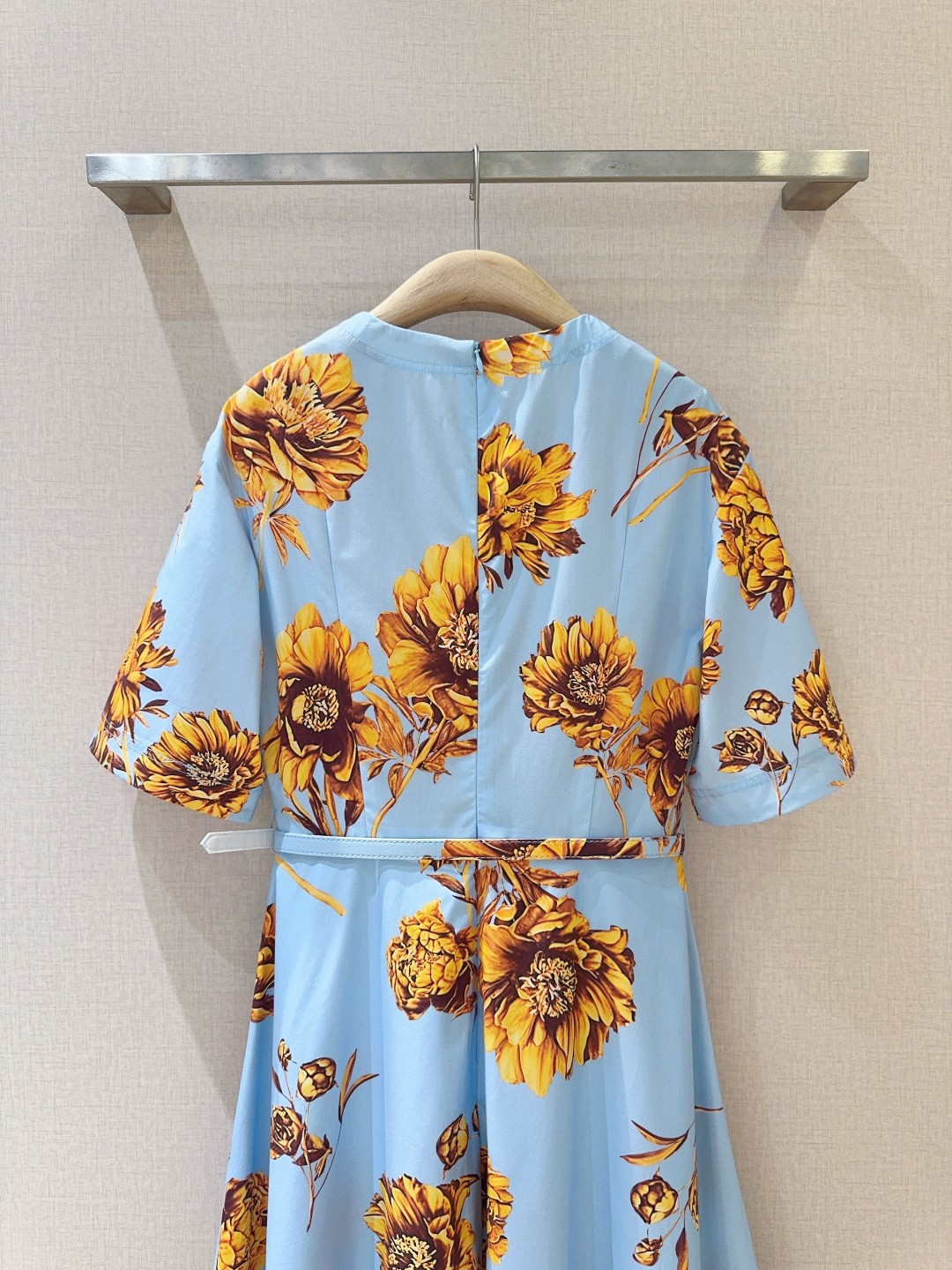 Oscar de la Renta Floral Print Cotton Dress - Elegant Light Blue, Size S-XL 6 cmp a1744964356824 6748