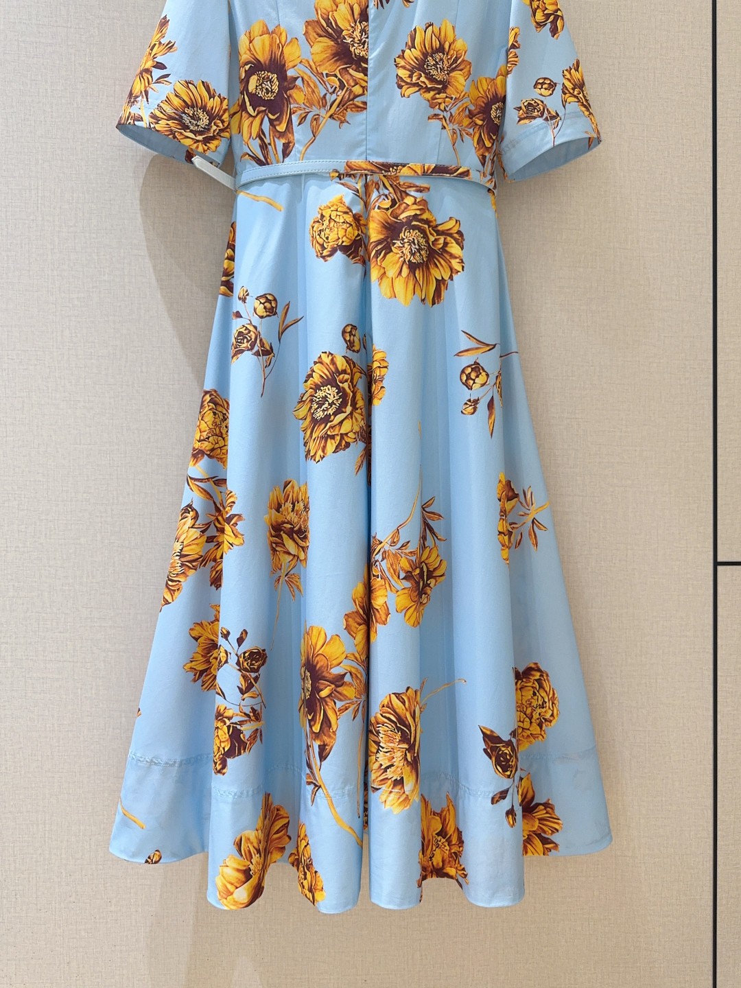 Oscar de la Renta Floral Print Cotton Dress - Elegant Light Blue, Size S-XL 7 cmp a1744964360603 0014