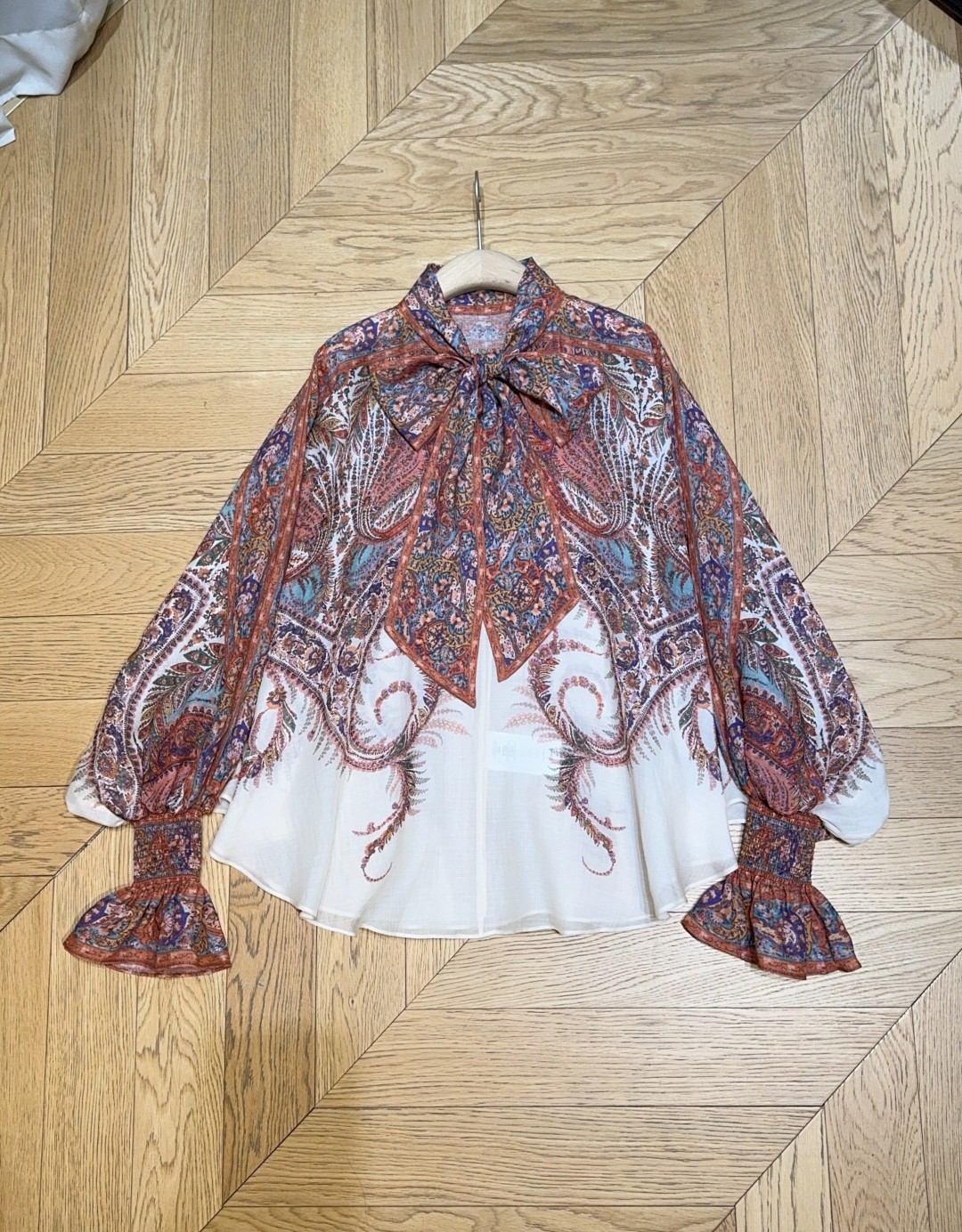 “ZIMMERMANN Creamy Paisley Women’s Suit with Lantern Sleeves and Tie Belt in SMLXL Sizes” - 图片 8