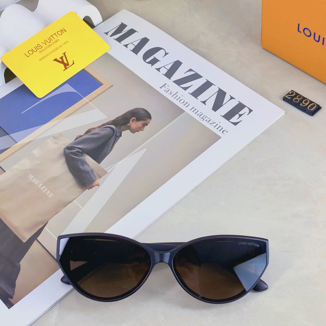 。。Louis vuitton2025新款韩版椭圆形猫眼墨镜复古街拍港风辣妹眼镜女潮网红太阳镜