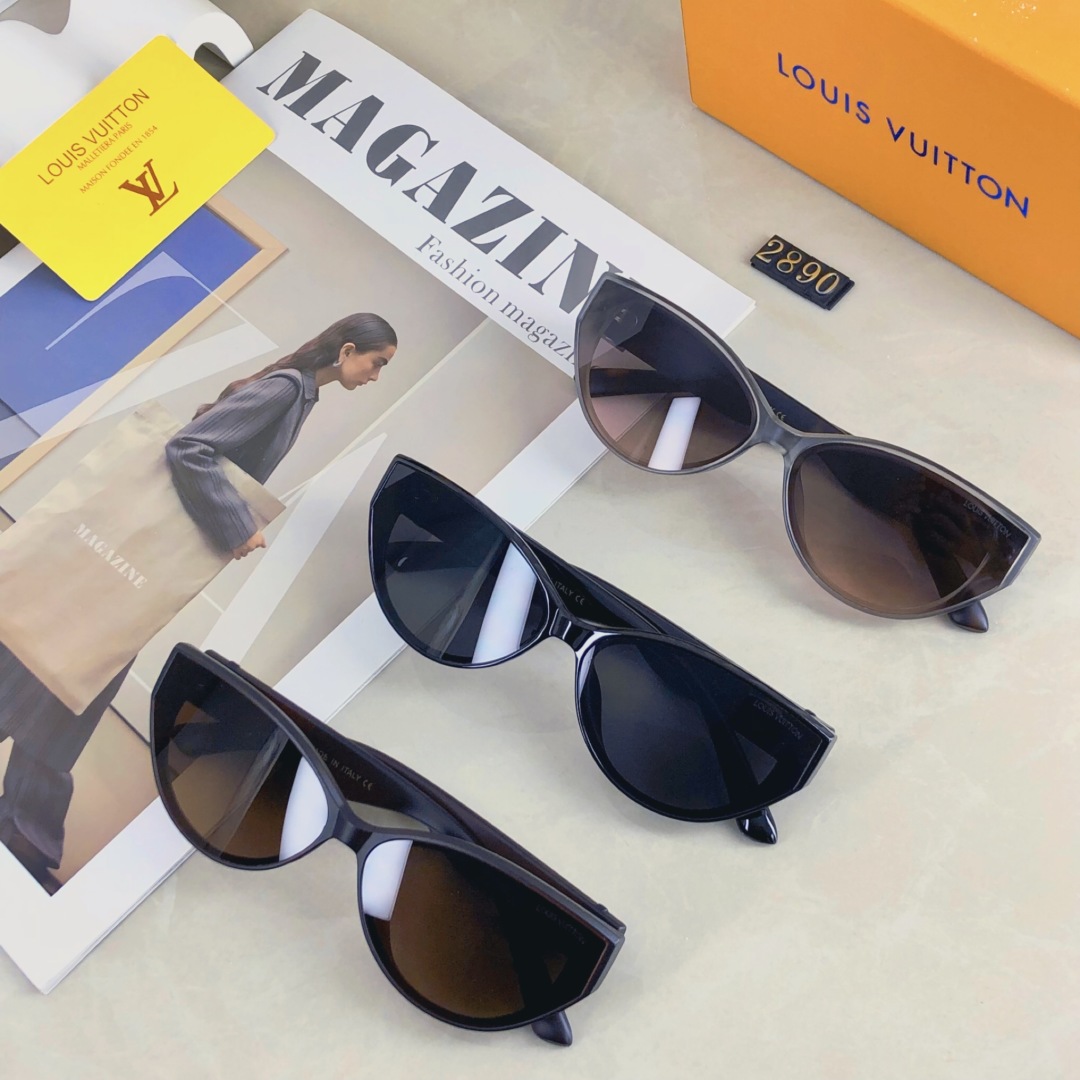 。。Louis vuitton2025新款韩版椭圆形猫眼墨镜复古街拍港风辣妹眼镜女潮网红太阳镜