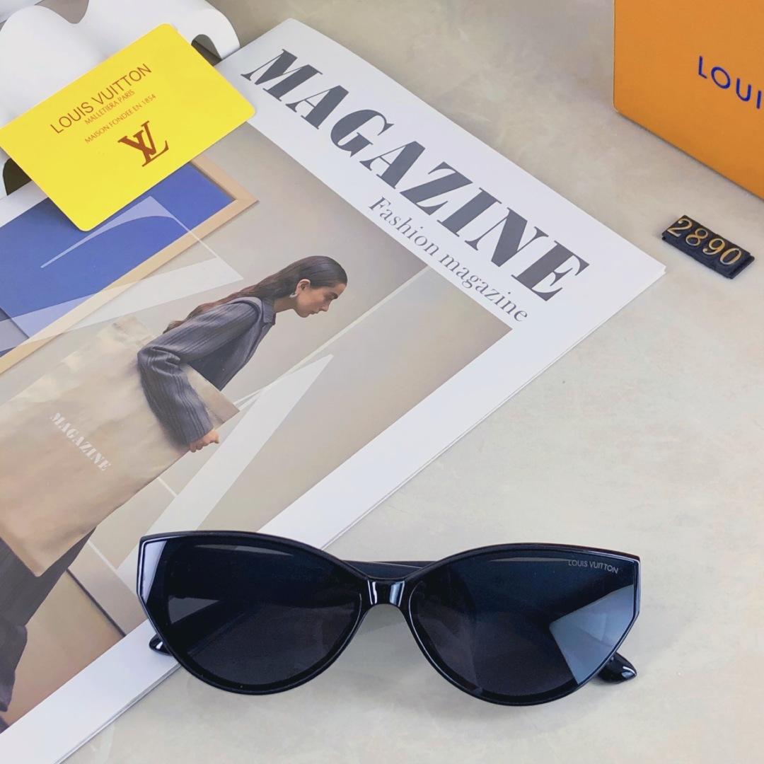 。。Louis vuitton2025新款韩版椭圆形猫眼墨镜复古街拍港风辣妹眼镜女潮网红太阳镜