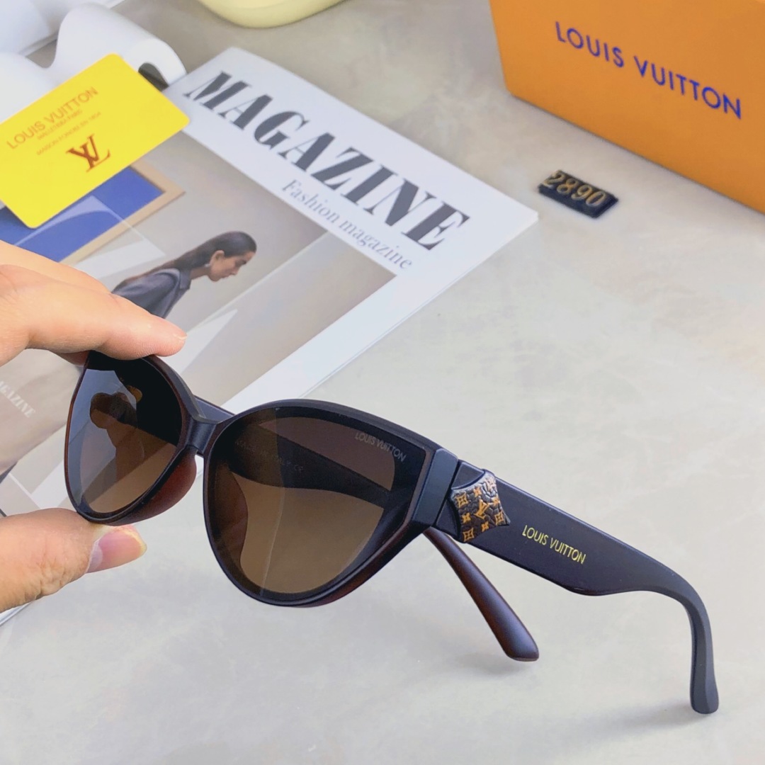 。。Louis vuitton2025新款韩版椭圆形猫眼墨镜复古街拍港风辣妹眼镜女潮网红太阳镜