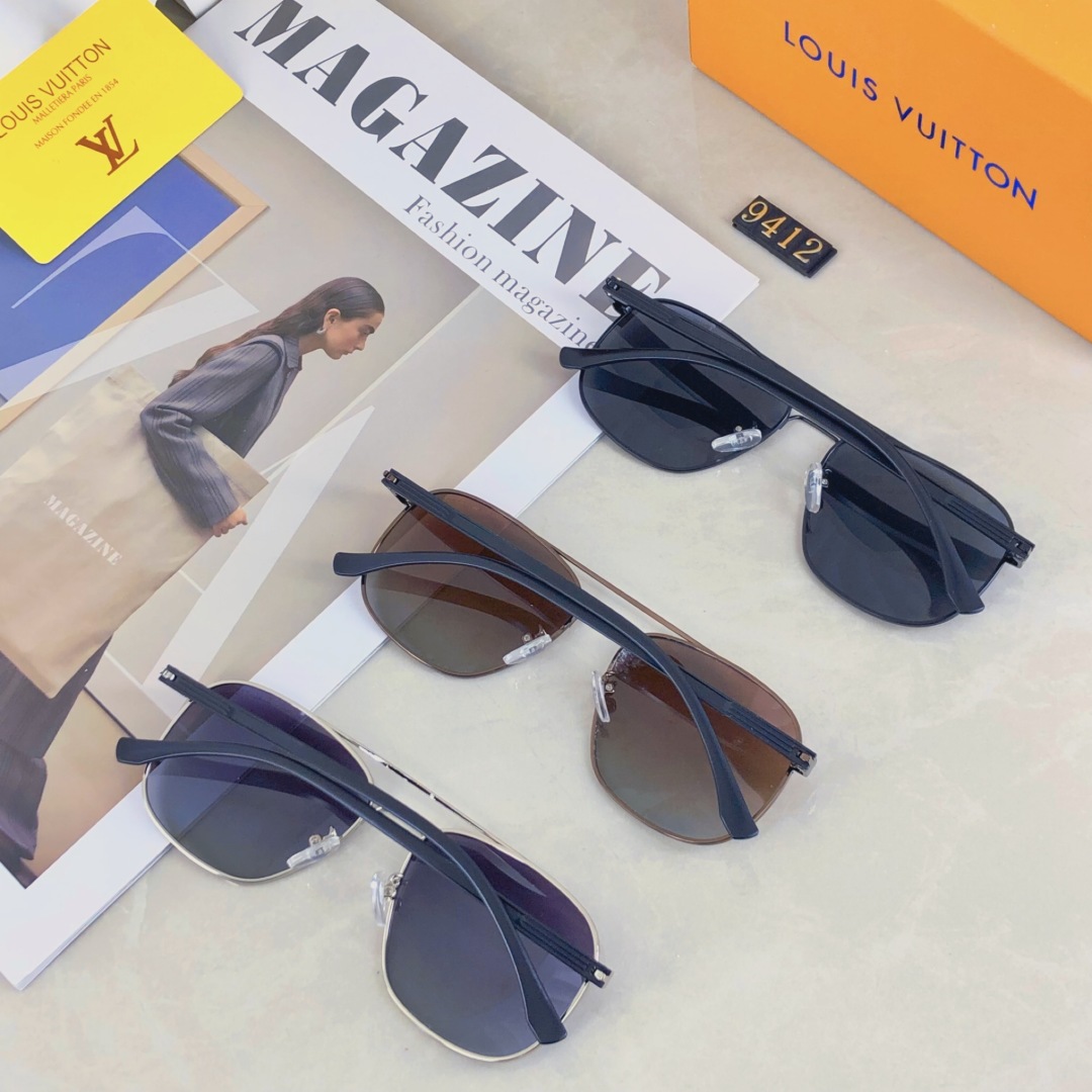 。。Louis vuitton2025新款双梁金属高级感男士太阳镜时尚潮流开车驾驶防紫外线墨镜