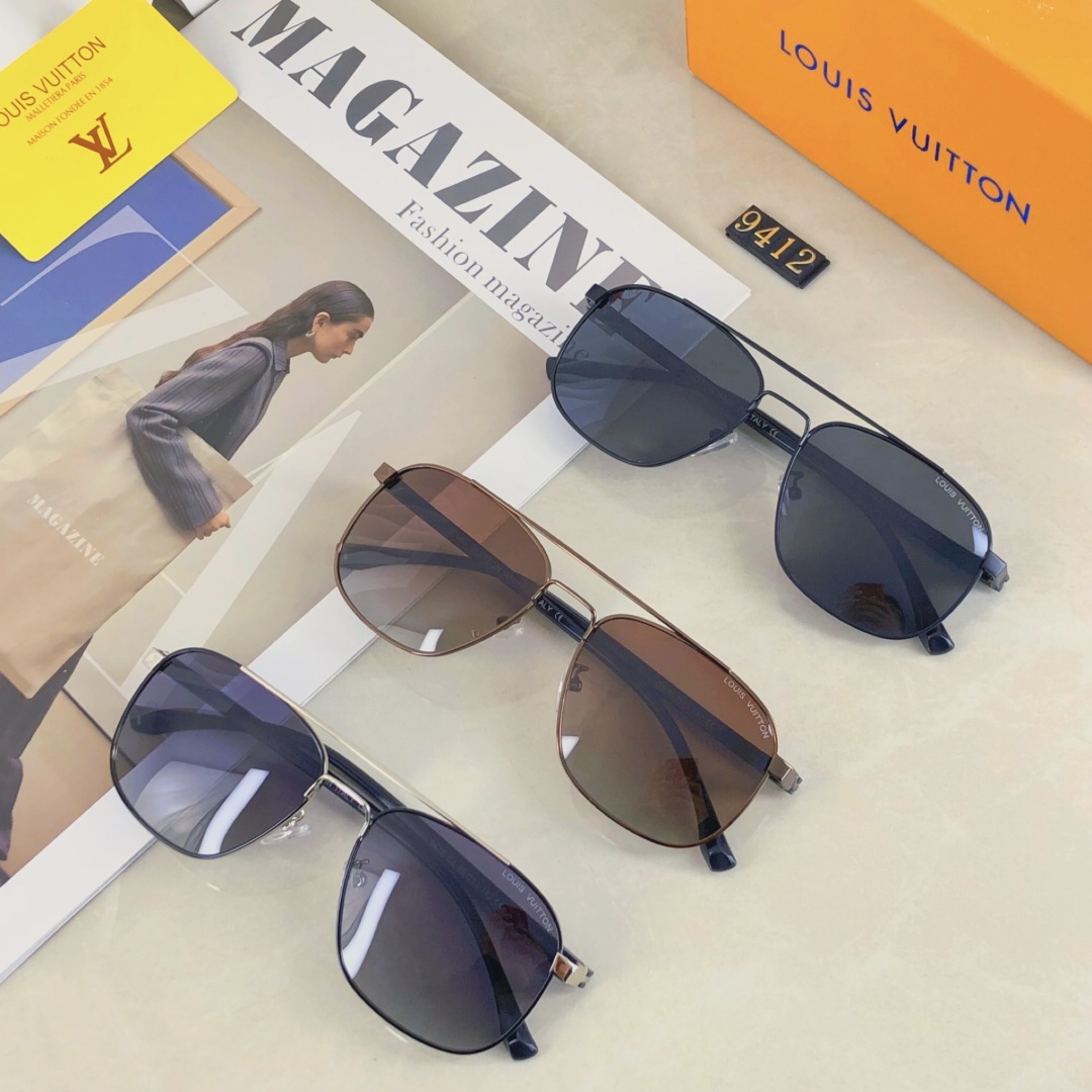 。。Louis vuitton2025新款双梁金属高级感男士太阳镜时尚潮流开车驾驶防紫外线墨镜