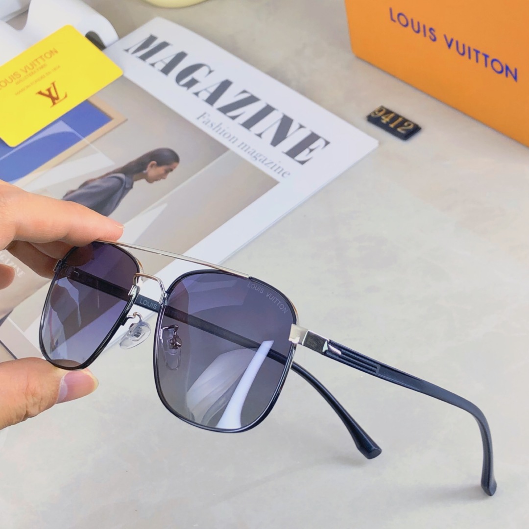 。。Louis vuitton2025新款双梁金属高级感男士太阳镜时尚潮流开车驾驶防紫外线墨镜