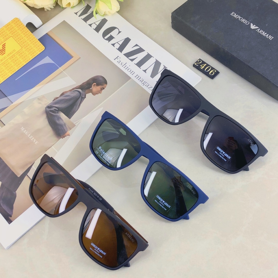 。。Armani2025新款跨境方框TR太阳眼镜男女户外骑行太阳镜时尚偏光墨镜