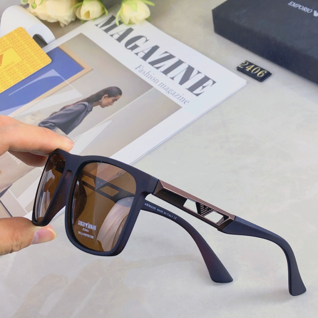 。。Armani2025新款跨境方框TR太阳眼镜男女户外骑行太阳镜时尚偏光墨镜
