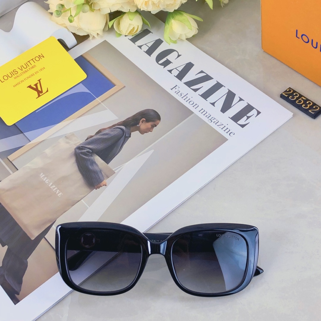 。。Louis vuitton2025新款复古猫眼墨镜女韩ins网红高级感拍照凹造型太阳眼镜开车