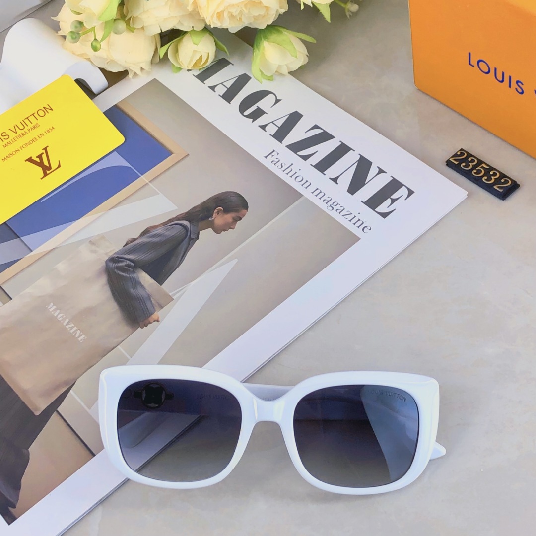 。。Louis vuitton2025新款复古猫眼墨镜女韩ins网红高级感拍照凹造型太阳眼镜开车
