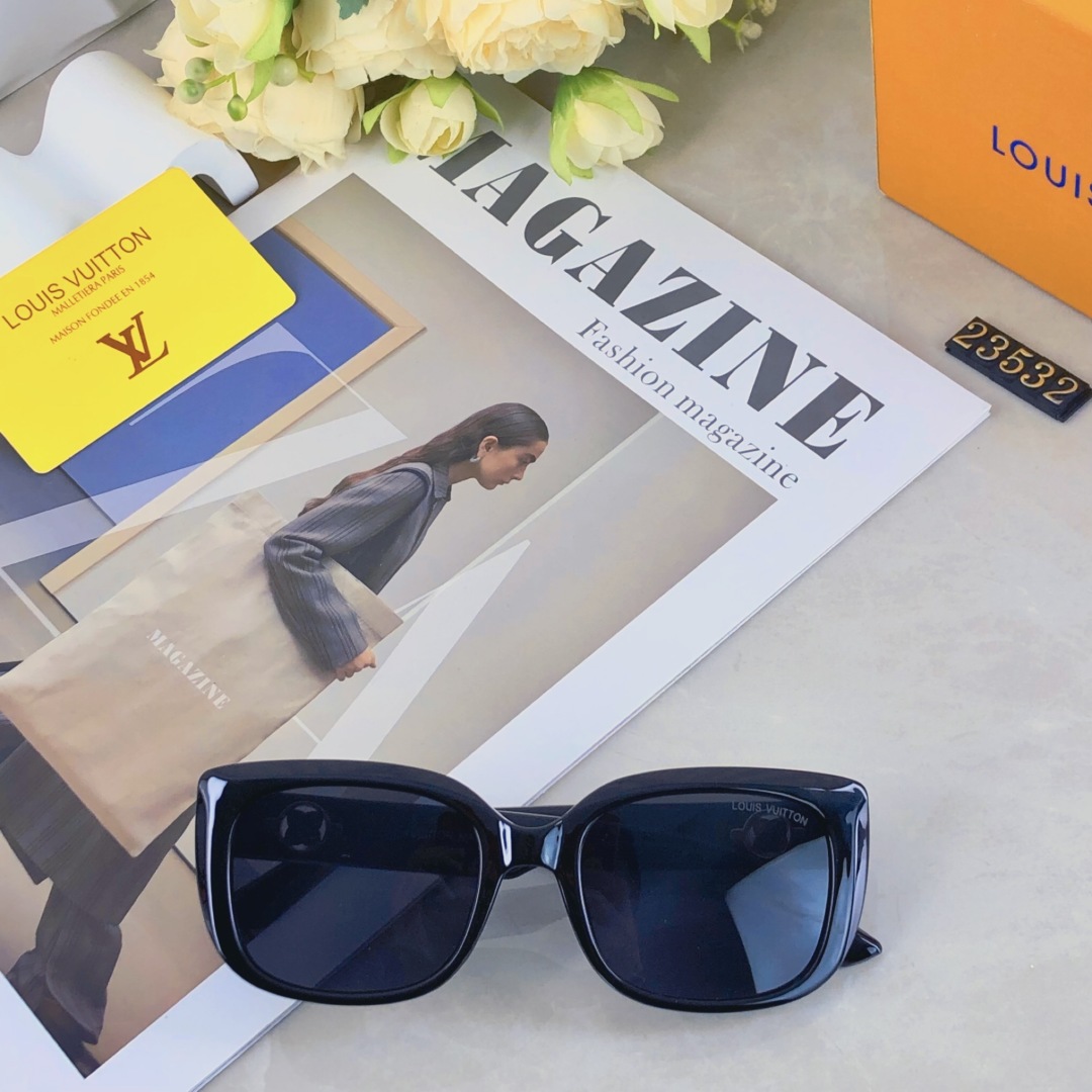 。。Louis vuitton2025新款复古猫眼墨镜女韩ins网红高级感拍照凹造型太阳眼镜开车