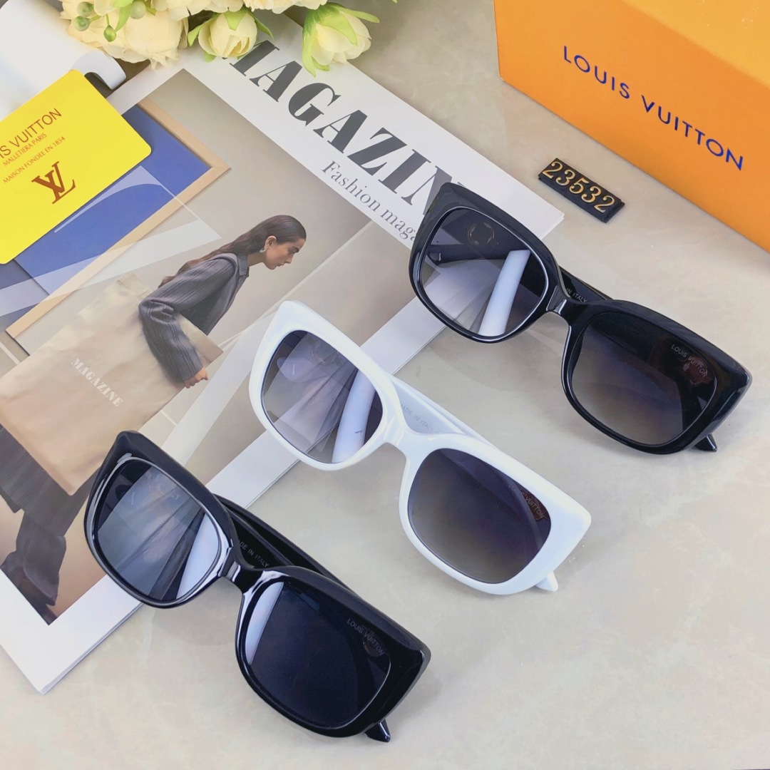 。。Louis vuitton2025新款复古猫眼墨镜女韩ins网红高级感拍照凹造型太阳眼镜开车