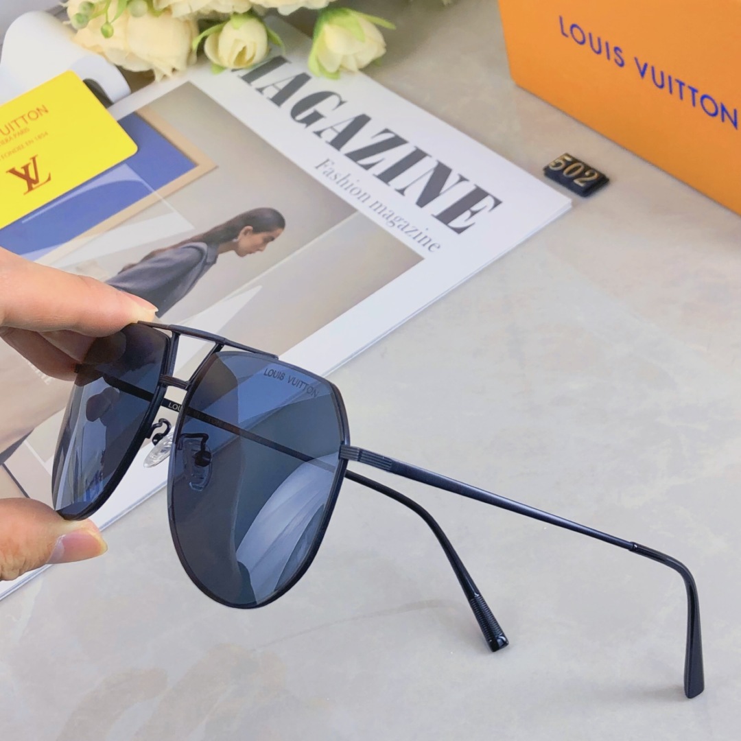 。。Louis vuitton网红新款欧美尼龙时尚双梁太阳镜飞行员偏光墨镜男户外钓鱼蛤蟆镜