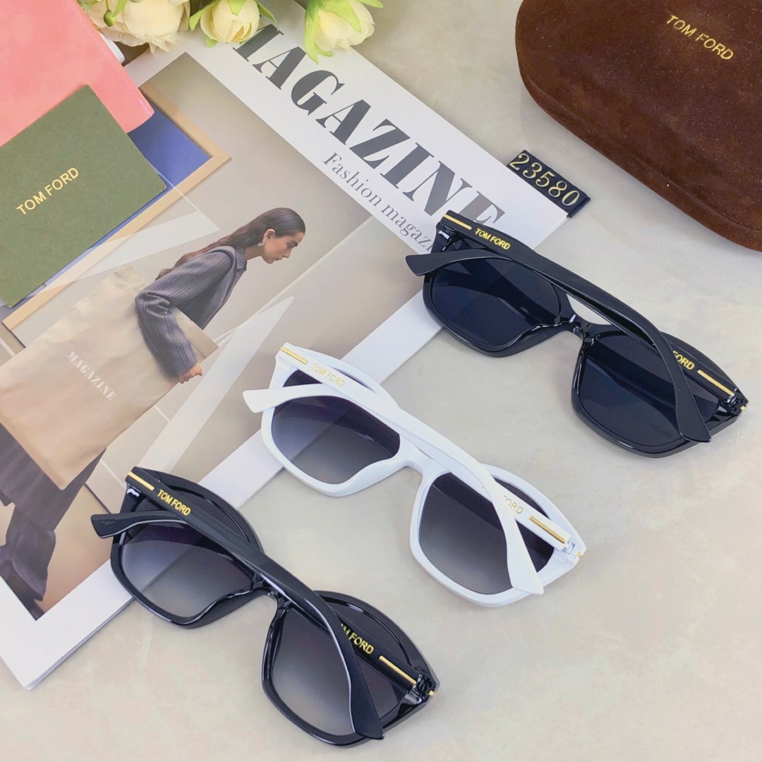 。。Tom Ford猫眼墨镜女潮白色小脸高级感小框方圆脸防紫外线太阳眼镜韩版
