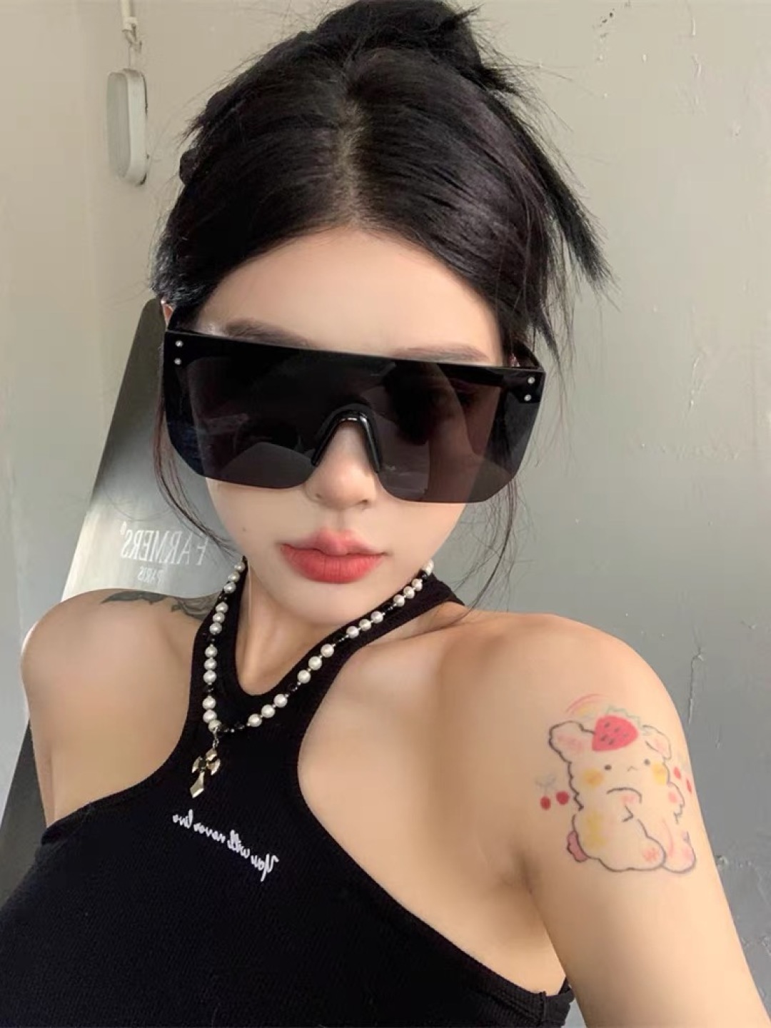 。。Dior欧美个性超大框防风护目连体墨镜女遮脸显脸小眼镜防紫外线太阳镜