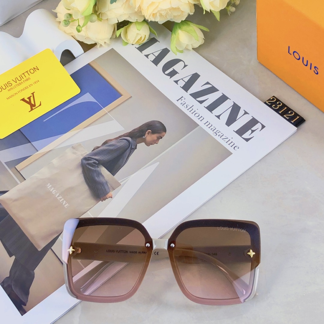 。。Louis vuitton2025新款时尚太阳眼镜女士防紫外线墨镜复古个性网红大框显瘦眼镜
