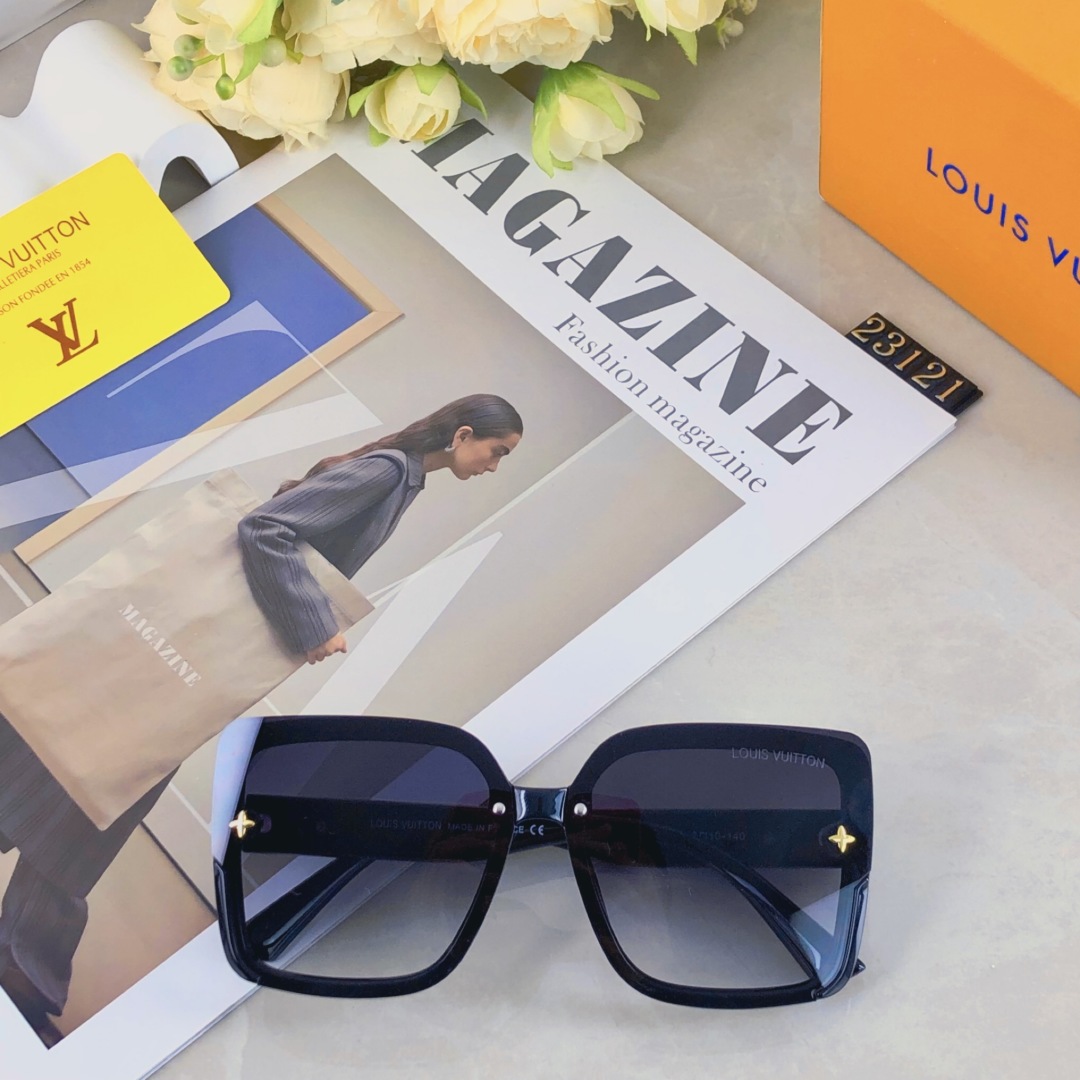 。。Louis vuitton2025新款时尚太阳眼镜女士防紫外线墨镜复古个性网红大框显瘦眼镜