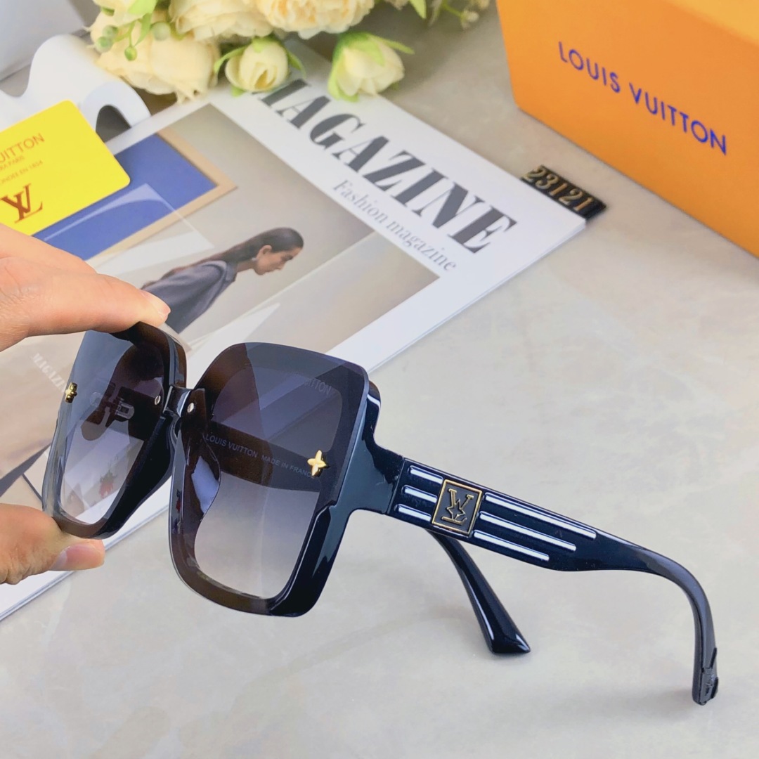 。。Louis vuitton2025新款时尚太阳眼镜女士防紫外线墨镜复古个性网红大框显瘦眼镜