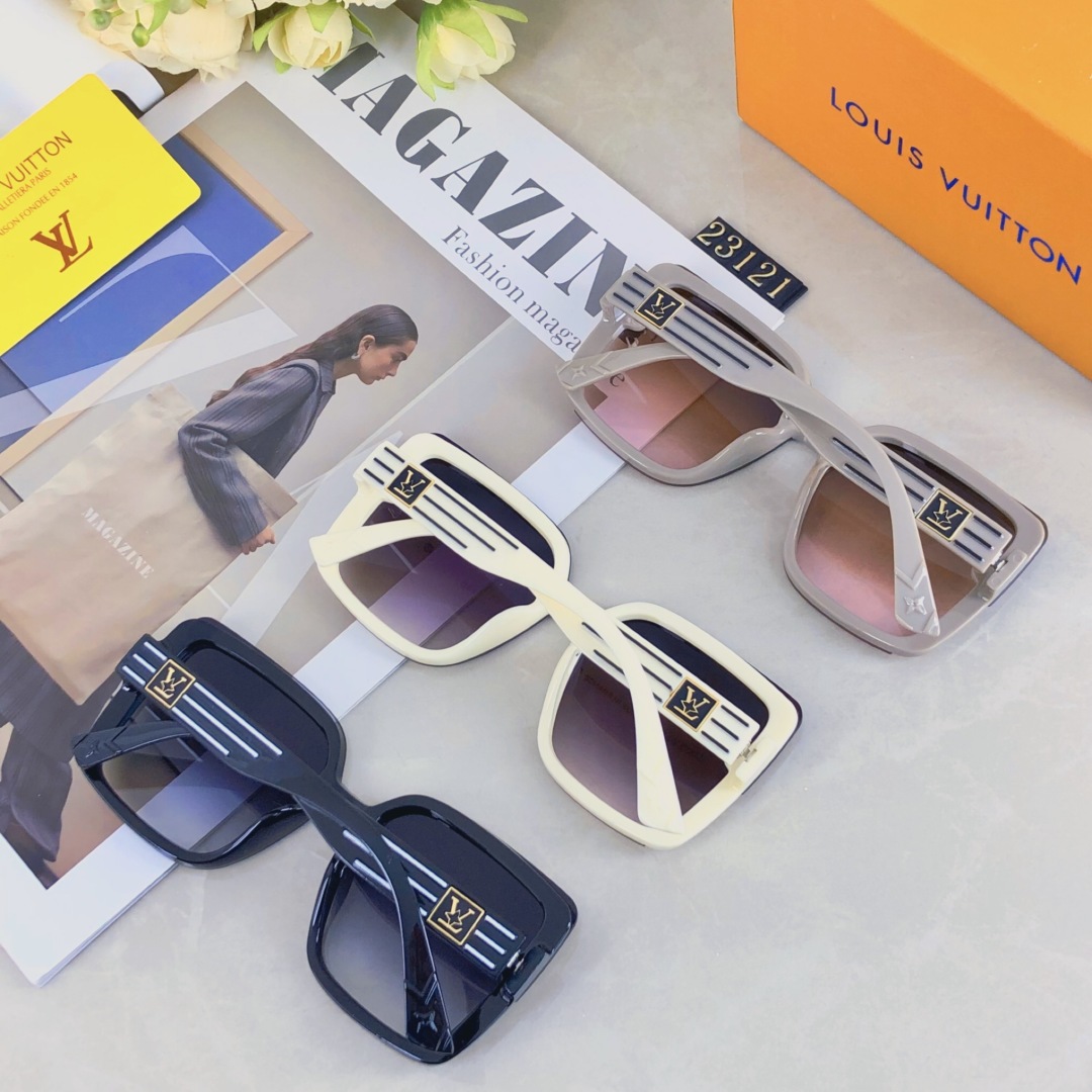 。。Louis vuitton2025新款时尚太阳眼镜女士防紫外线墨镜复古个性网红大框显瘦眼镜