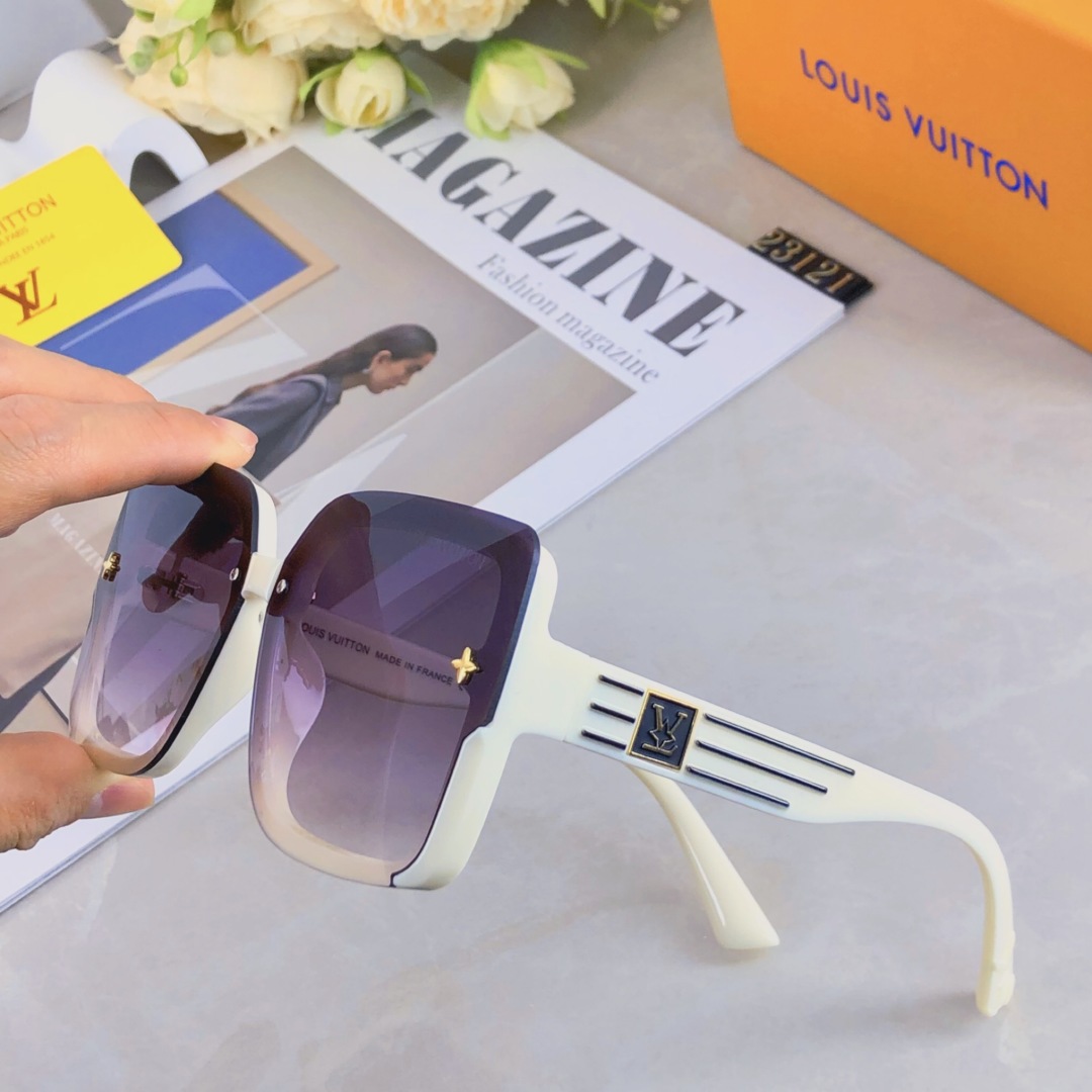 。。Louis vuitton2025新款时尚太阳眼镜女士防紫外线墨镜复古个性网红大框显瘦眼镜