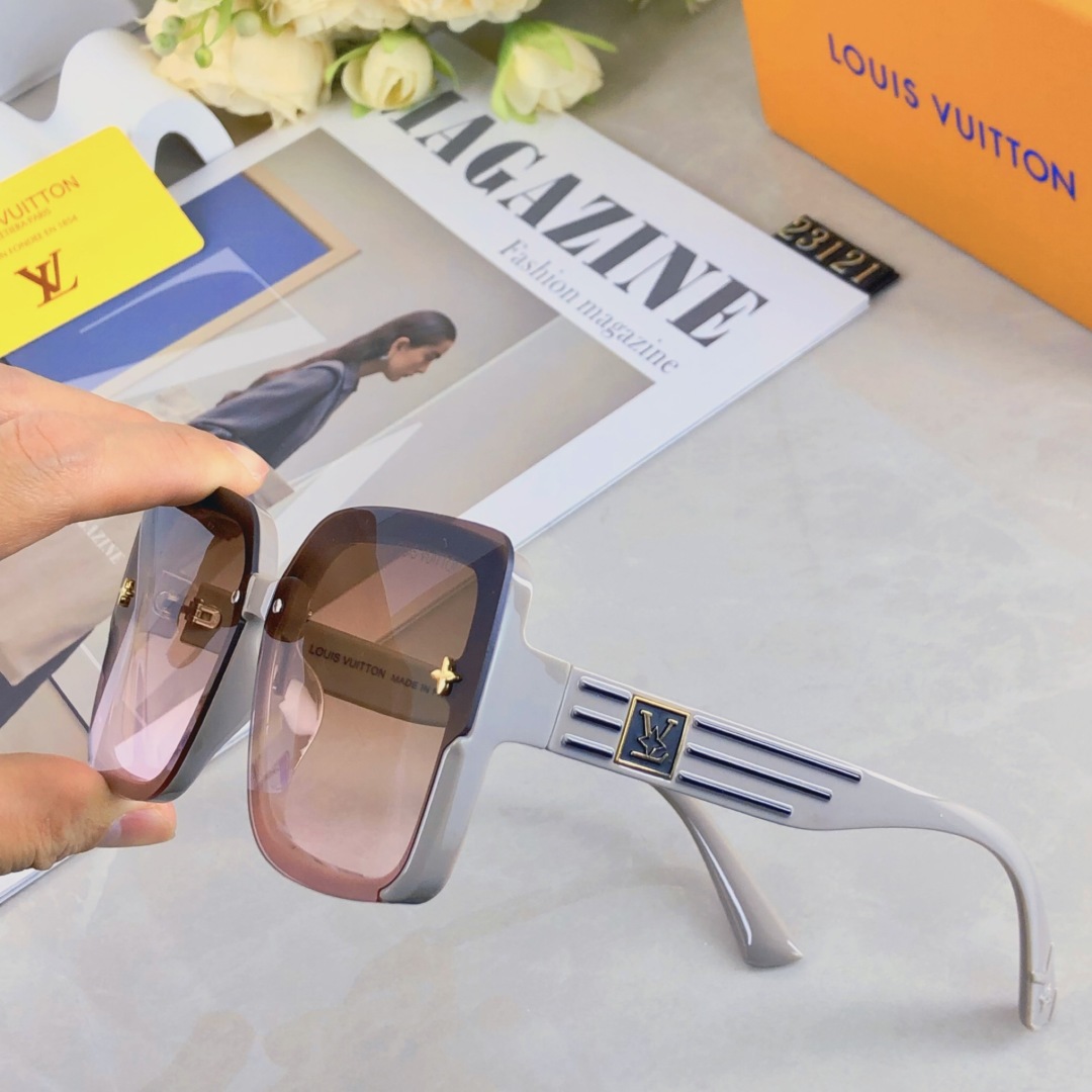 。。Louis vuitton2025新款时尚太阳眼镜女士防紫外线墨镜复古个性网红大框显瘦眼镜