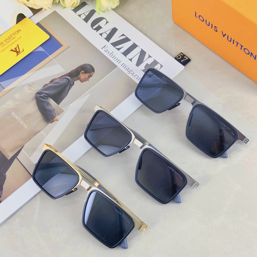 。。Louis vuitton2025新款方形韩版塑钢尼龙片偏光太阳镜男女驾驶个性墨镜防紫外线
