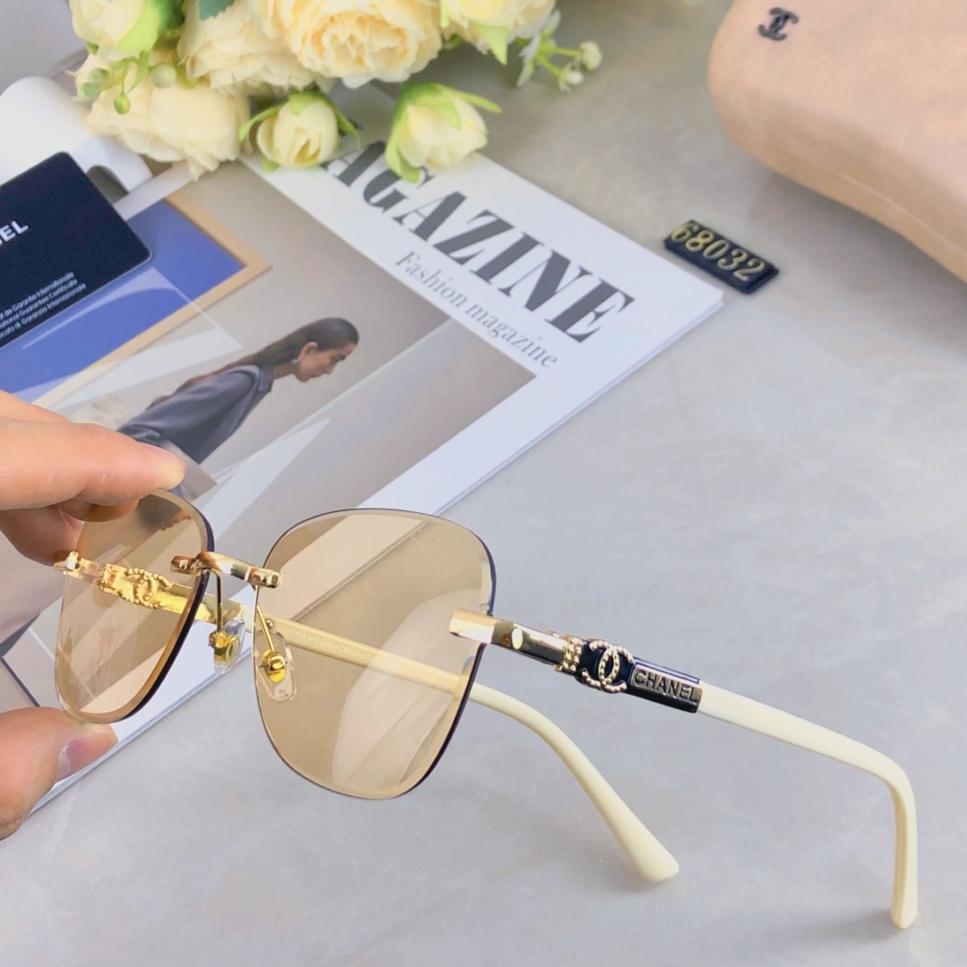 。。Chanel时尚新款 太阳眼镜 墨镜高品质高质感模特款百搭潮酷无框