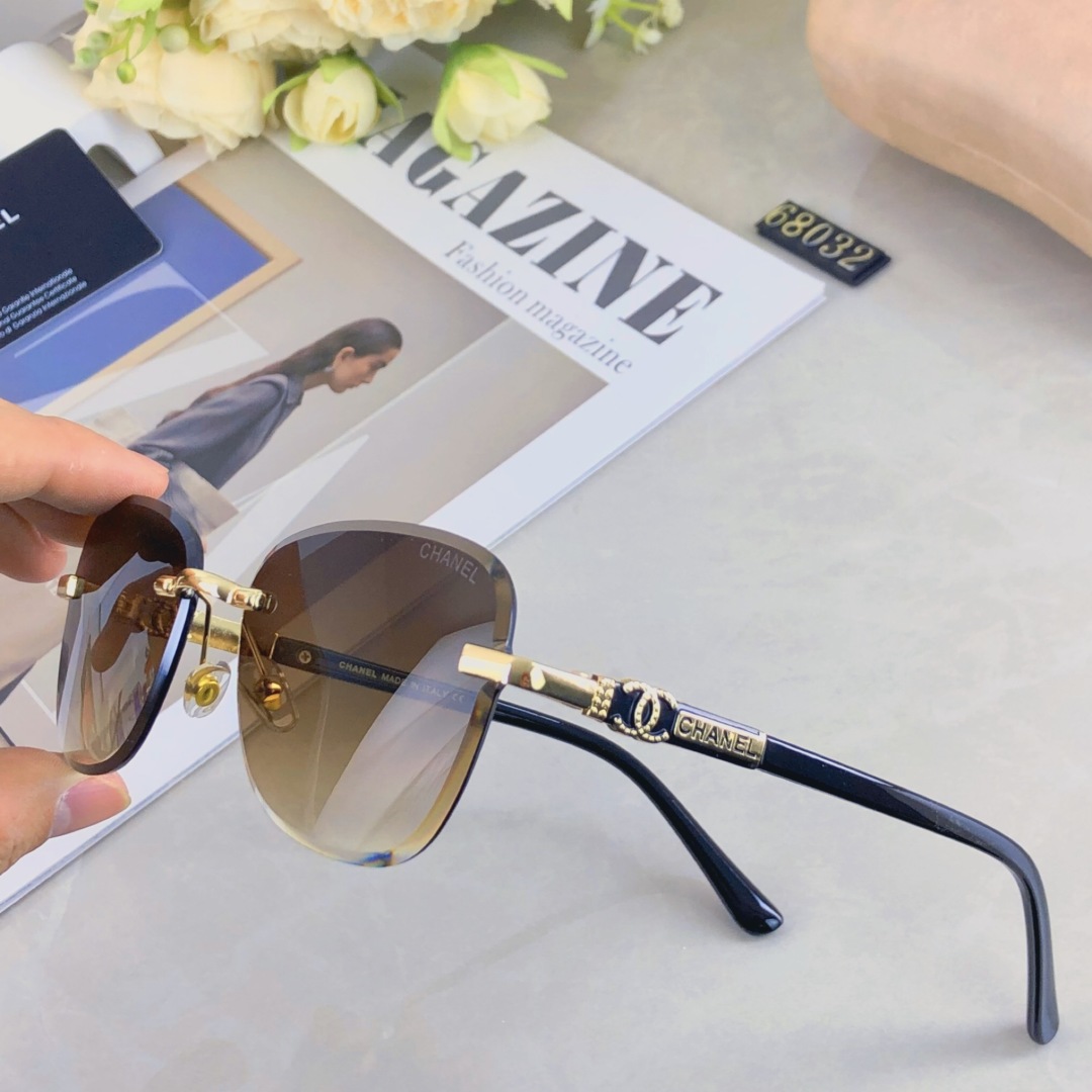 。。Chanel时尚新款 太阳眼镜 墨镜高品质高质感模特款百搭潮酷无框