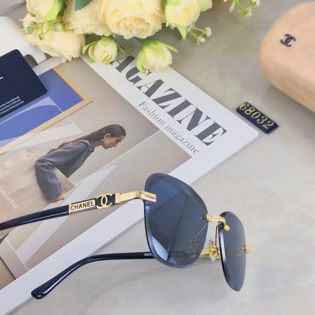 。。Chanel时尚新款 太阳眼镜 墨镜高品质高质感模特款百搭潮酷无框