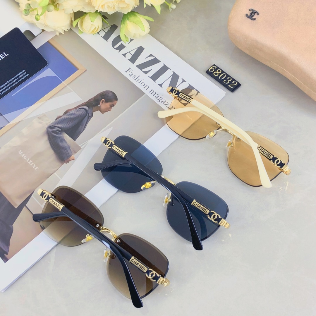 。。Chanel时尚新款 太阳眼镜 墨镜高品质高质感模特款百搭潮酷无框