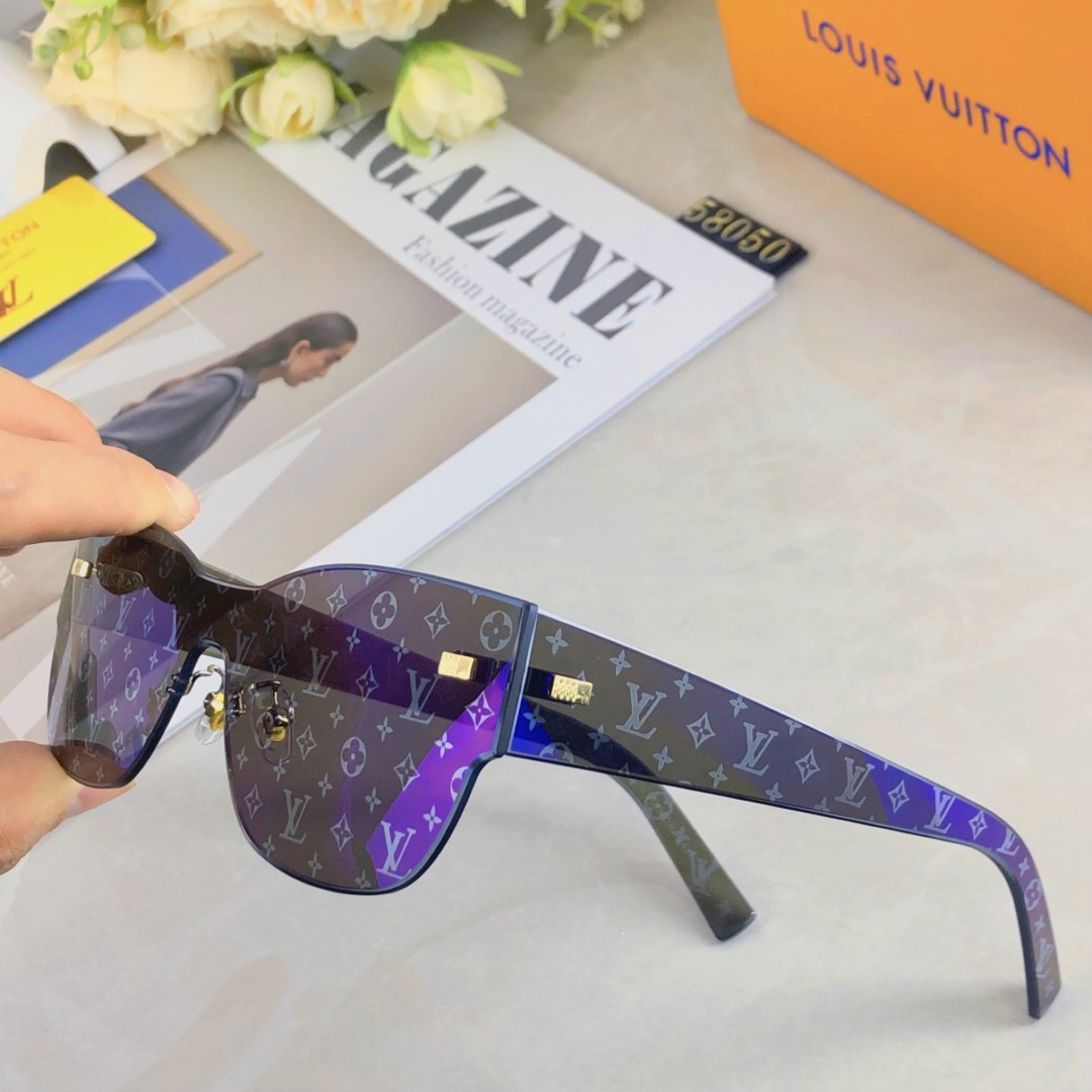 。。Louis vuitton2025新款连体切边字母款高级感满印花女太阳镜小红书抖音网红墨镜