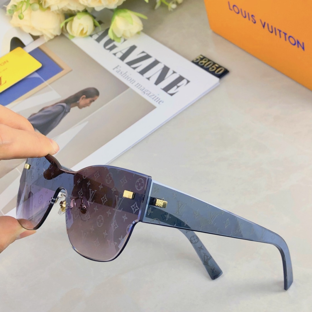 。。Louis vuitton2025新款连体切边字母款高级感满印花女太阳镜小红书抖音网红墨镜