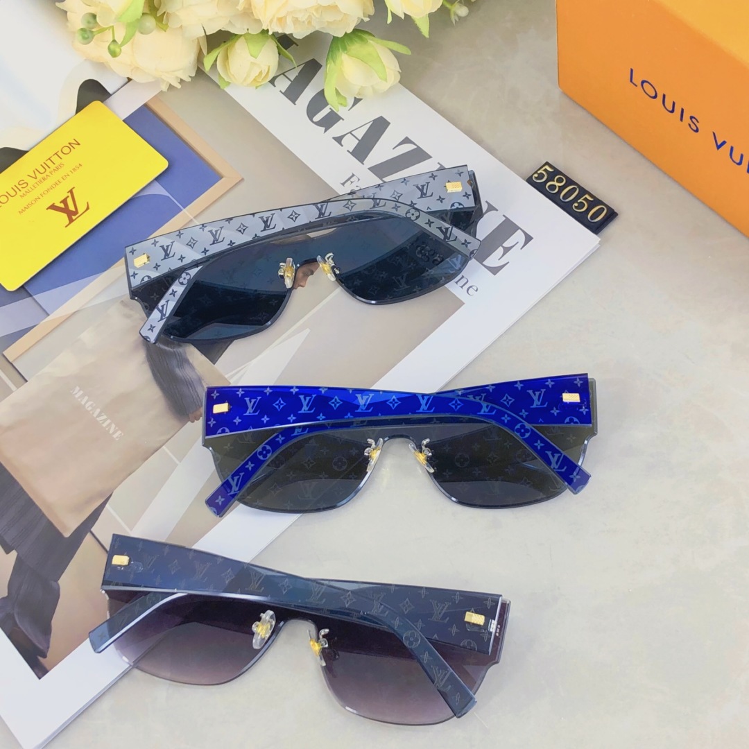 。。Louis vuitton2025新款连体切边字母款高级感满印花女太阳镜小红书抖音网红墨镜