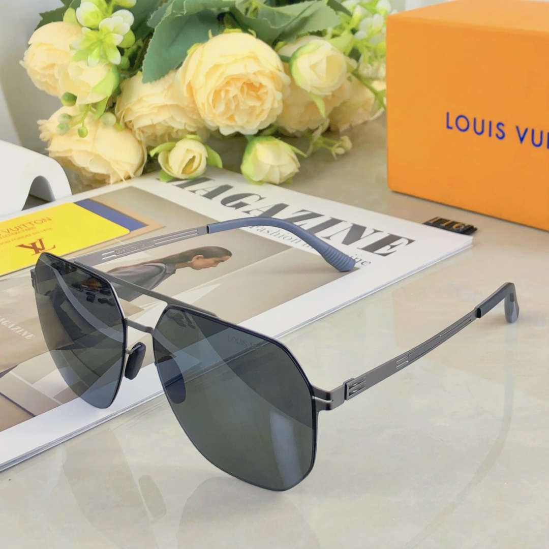 。。LouisVuitton新品夏季新款尼龙偏光太阳镜男超轻多边形墨镜开车钓鱼防紫外线蛤