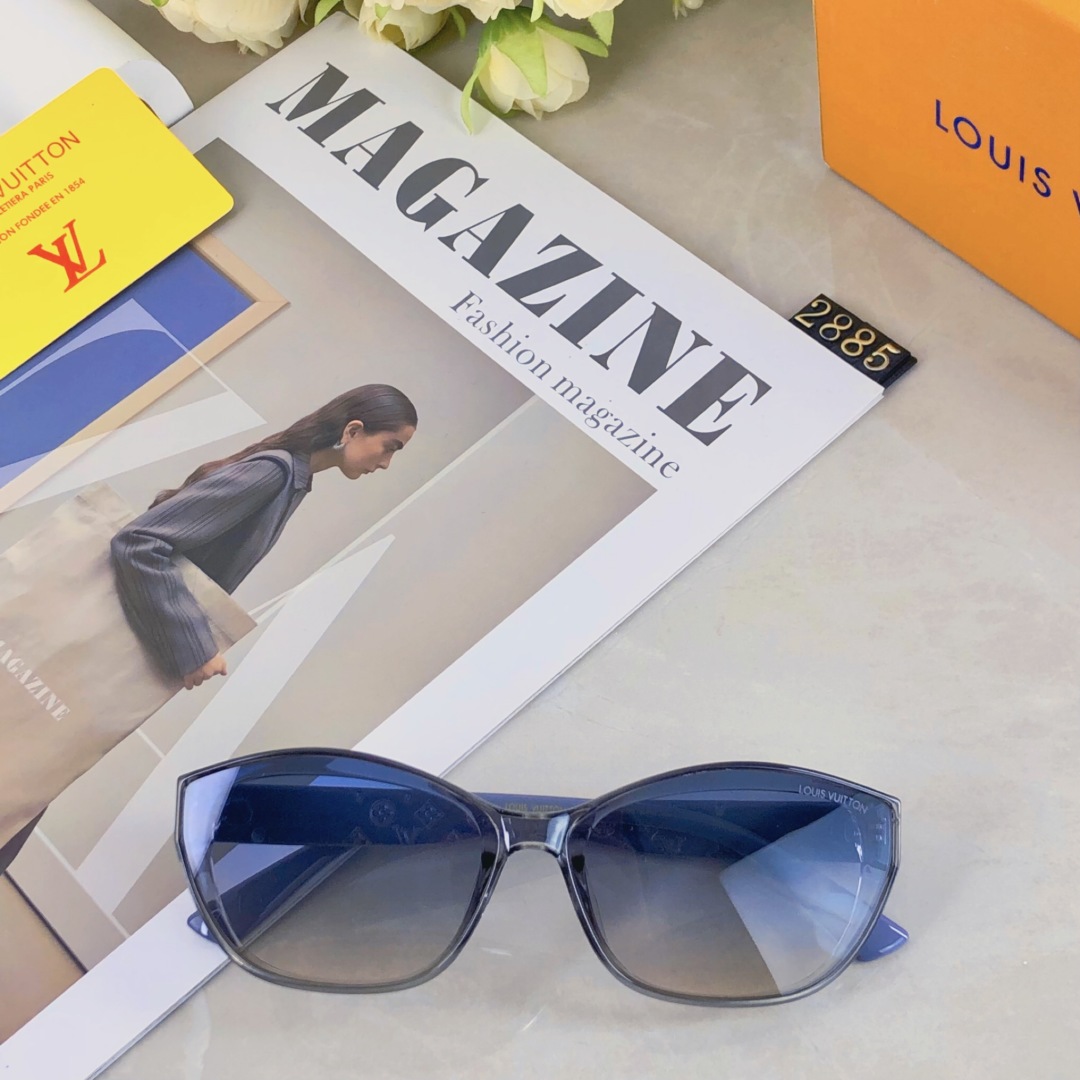 。。Louis Vuitton2025新款韩版墨镜欧美潮流时尚猫眼网红个性字母街拍太阳镜