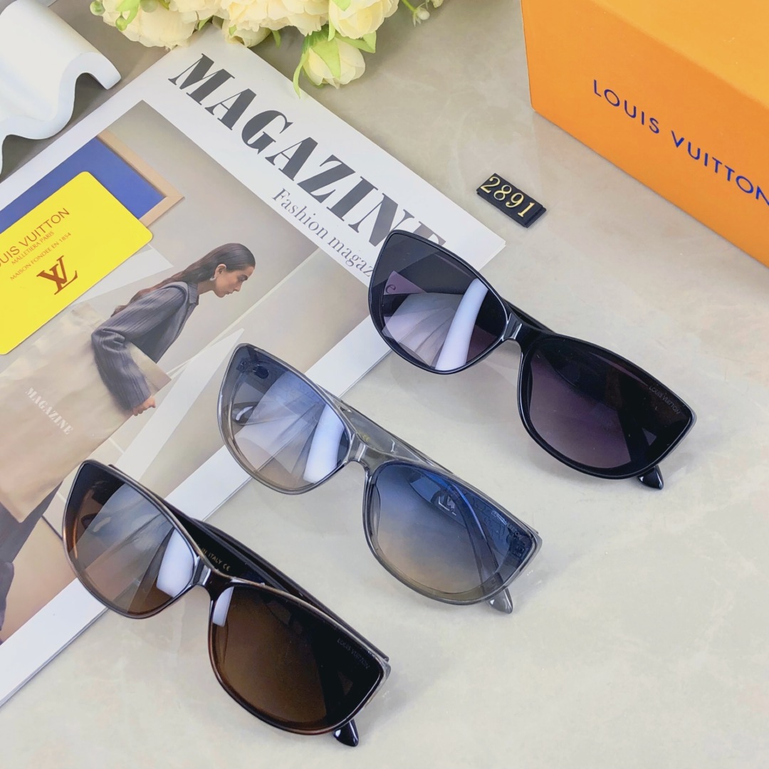 。。LouisVuitton2025猫眼墨镜简约高级质感方圆脸显瘦气质欧美街拍遮阳太阳镜