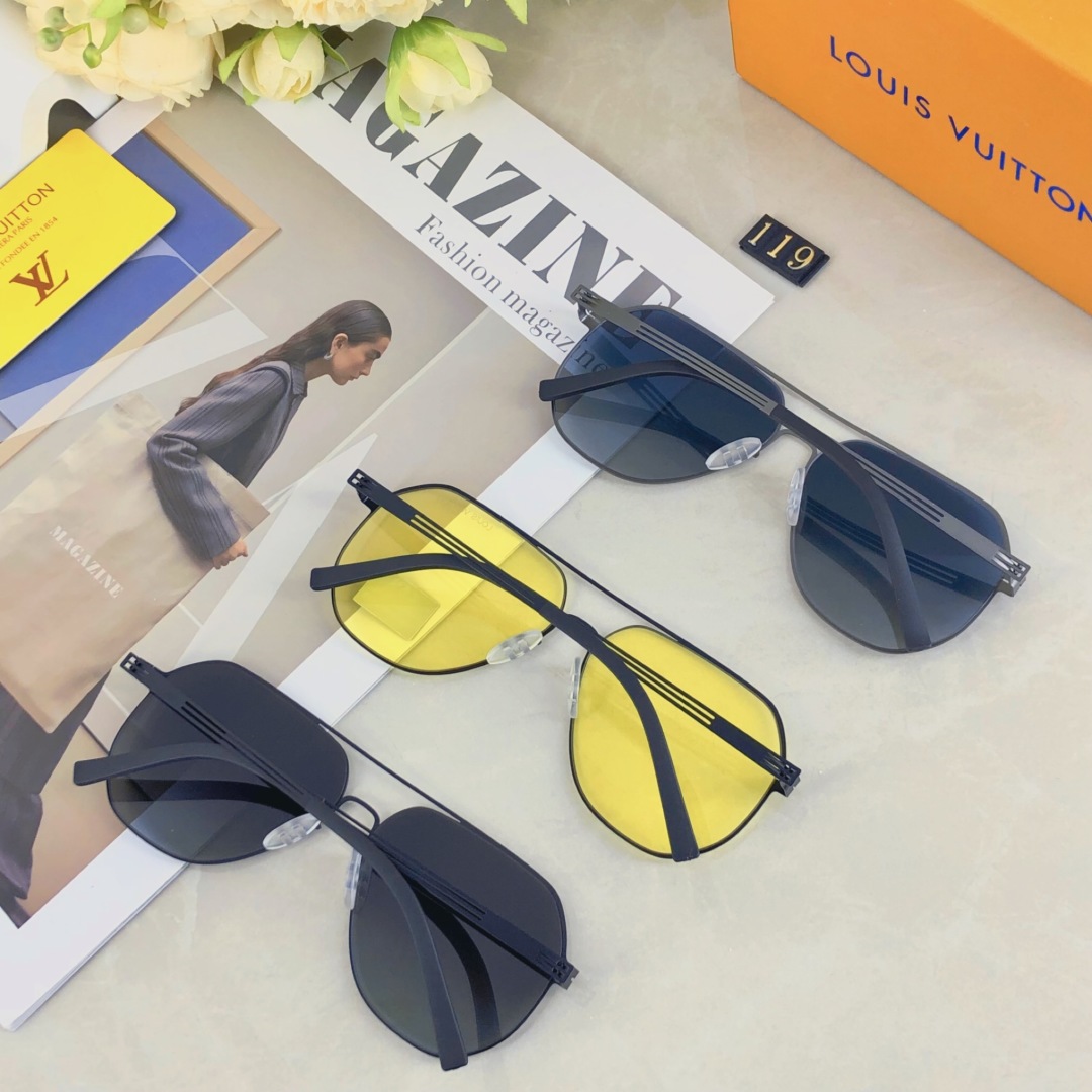 。。Louis vuitton2025新款复古轻薄太阳镜男士潮流墨镜大框蛤蟆镜偏光尼龙镜片