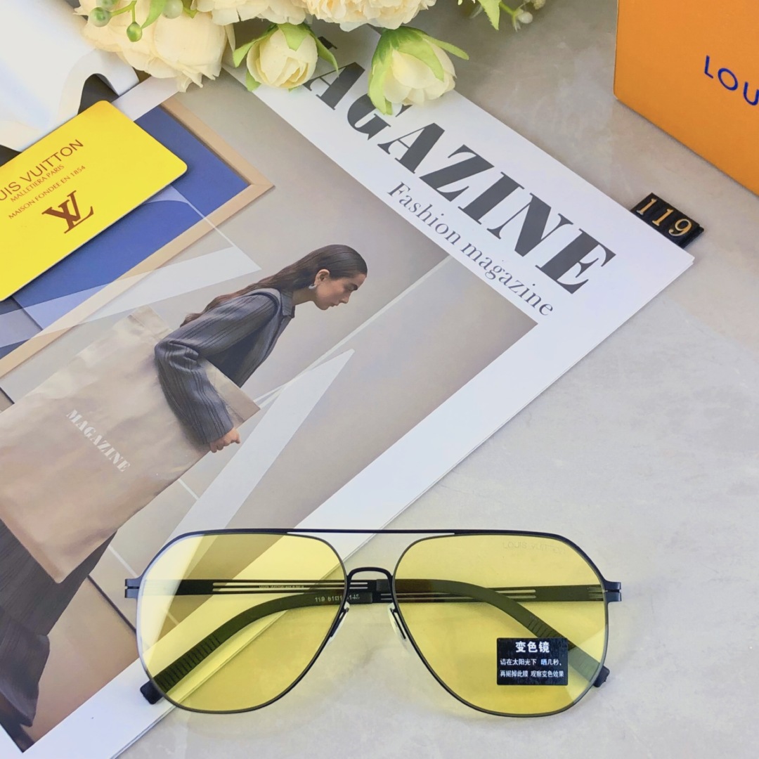 。。Louis vuitton2025新款复古轻薄太阳镜男士潮流墨镜大框蛤蟆镜偏光尼龙镜片