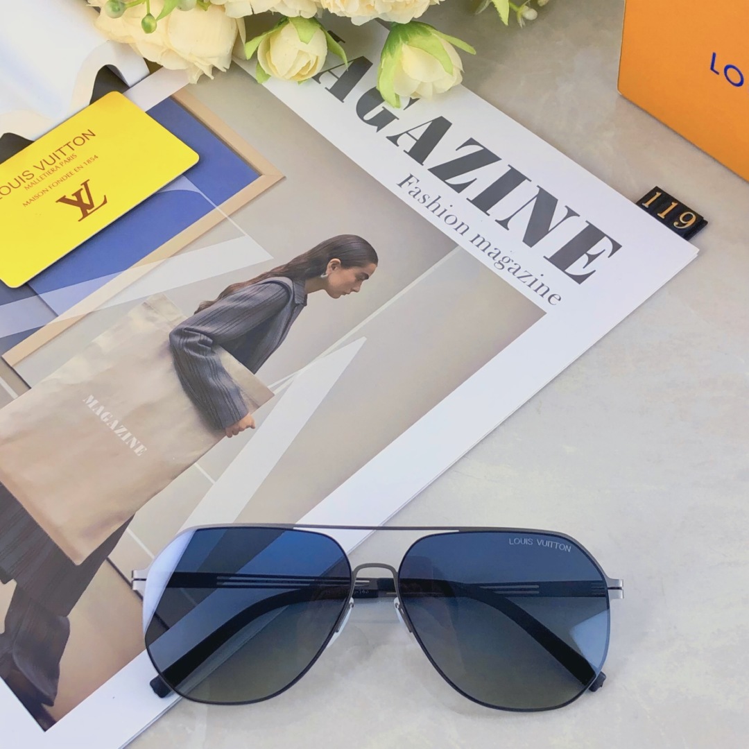 。。Louis vuitton2025新款复古轻薄太阳镜男士潮流墨镜大框蛤蟆镜偏光尼龙镜片