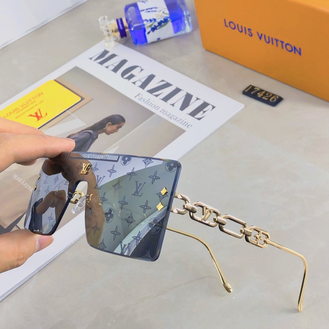 。。Louis vuitton2025新款无框切边字母款高级感满印花太阳镜小红书抖音网红墨镜