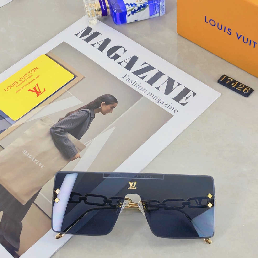 。。Louis vuitton2025新款无框切边字母款高级感满印花太阳镜小红书抖音网红墨镜