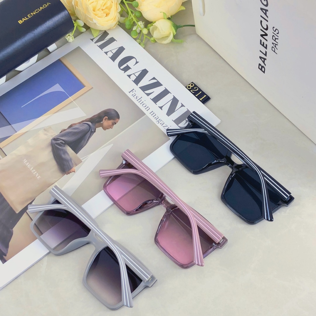 。。Balenciag*网红方形墨镜女大脸显瘦韩版素颜时尚街拍出游遮阳太阳眼镜潮