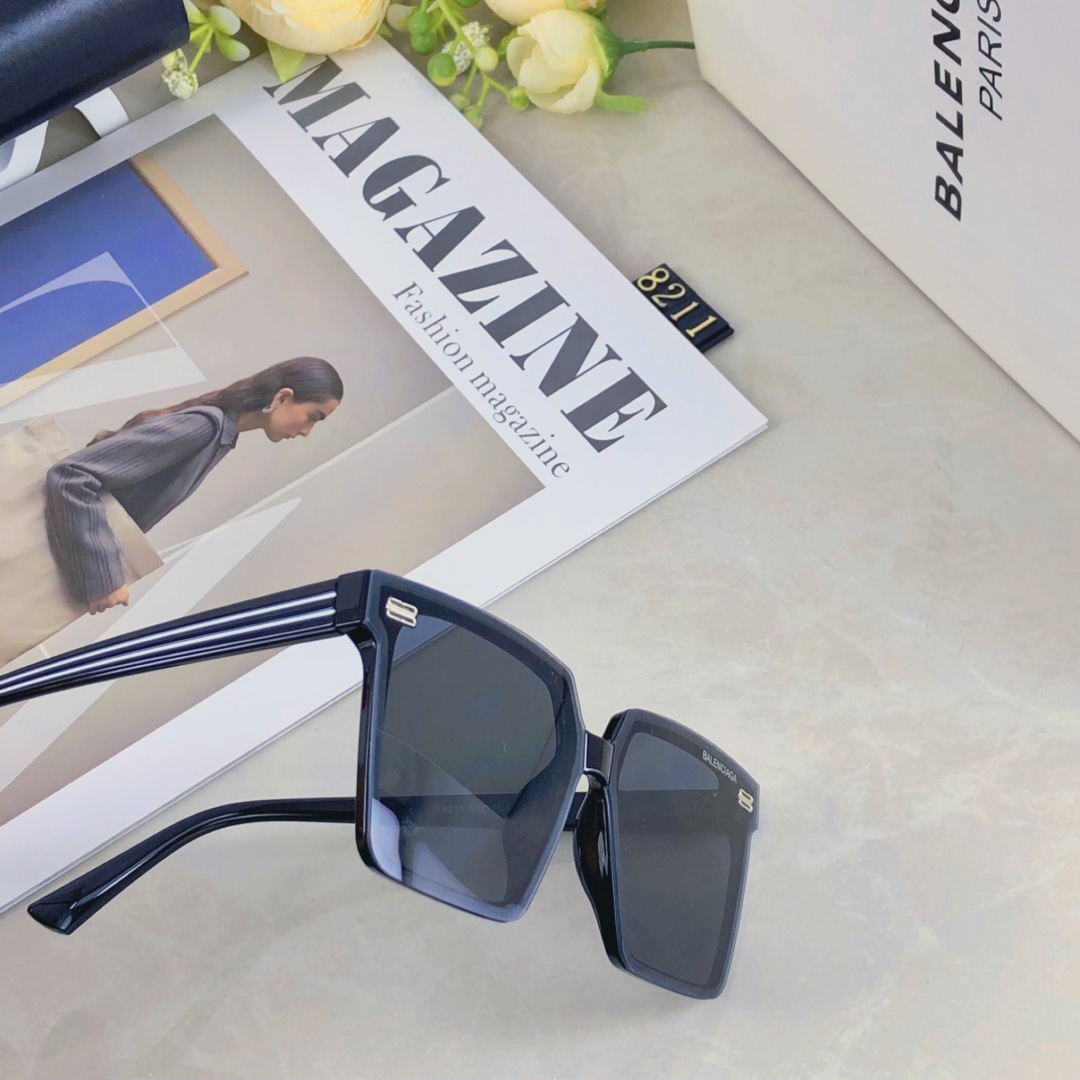 。。Balenciag*网红方形墨镜女大脸显瘦韩版素颜时尚街拍出游遮阳太阳眼镜潮