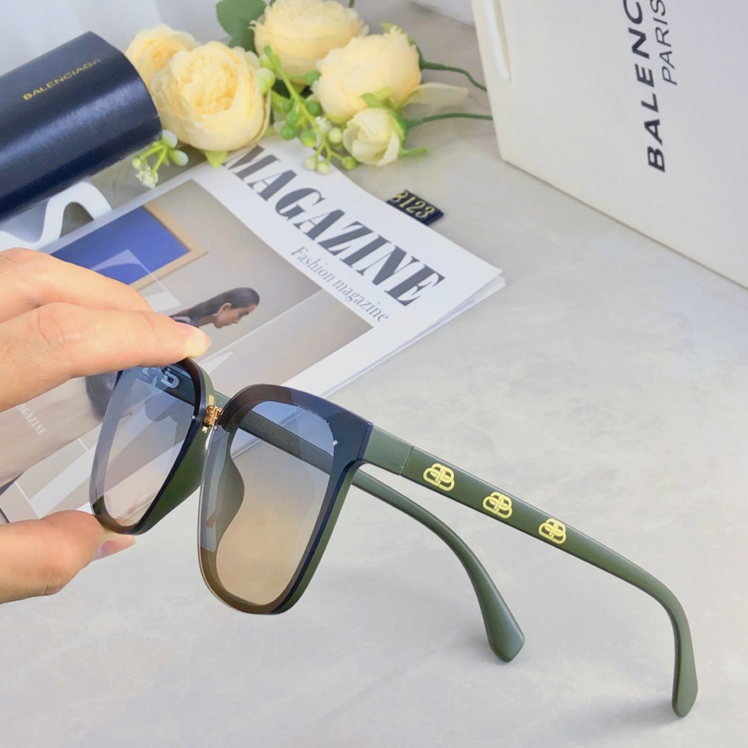 。。BalenCiag*墨镜女高级感防紫外线新款无框圆脸显瘦ins网红潮街拍个性太阳镜