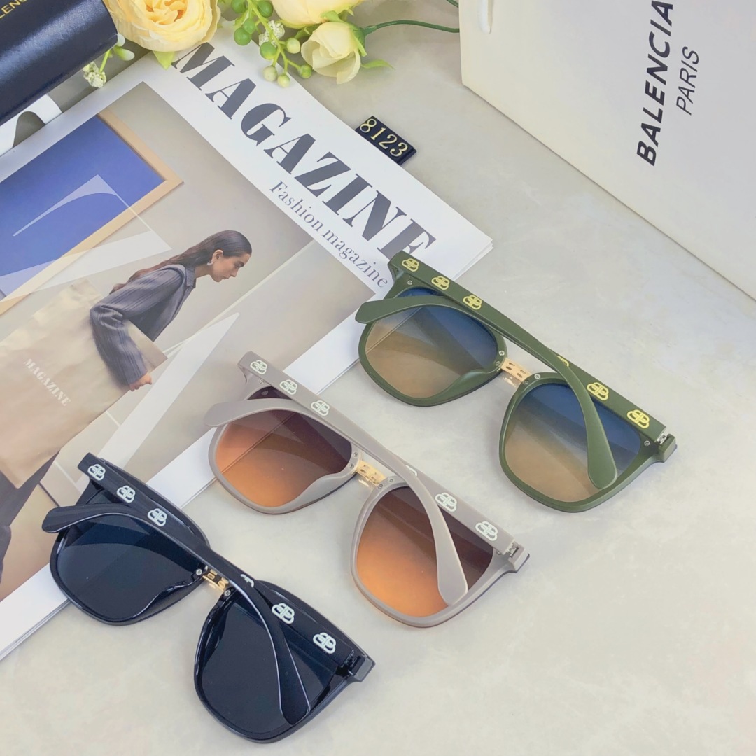 。。BalenCiag*墨镜女高级感防紫外线新款无框圆脸显瘦ins网红潮街拍个性太阳镜