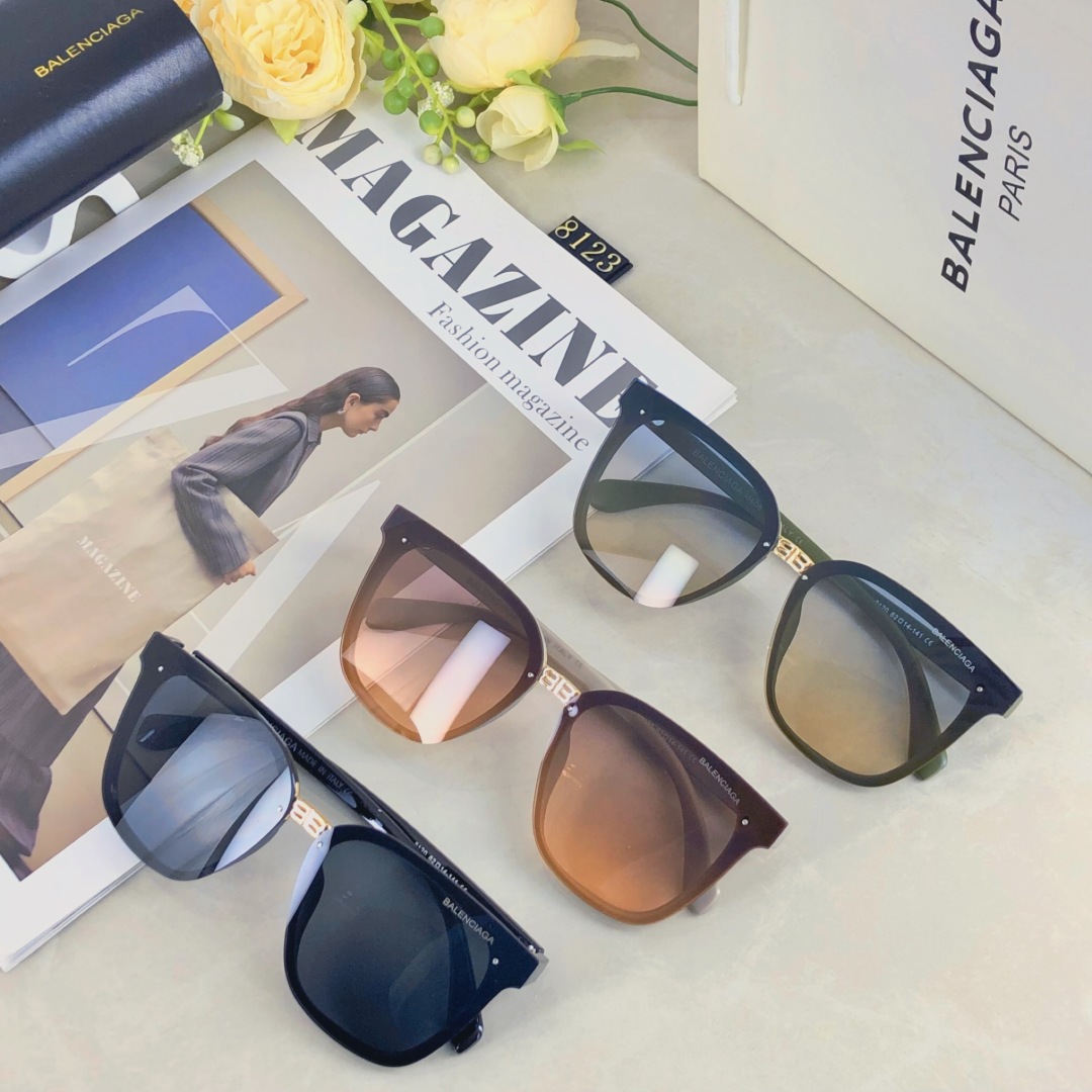 。。BalenCiag*墨镜女高级感防紫外线新款无框圆脸显瘦ins网红潮街拍个性太阳镜