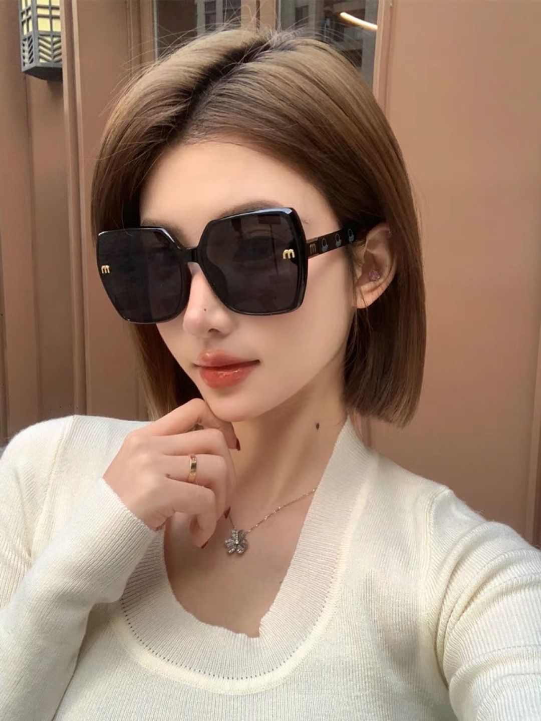 。。miumi*墨镜女款太阳镜高级感2025新款大框圆脸显瘦ins街拍个性防紫外线