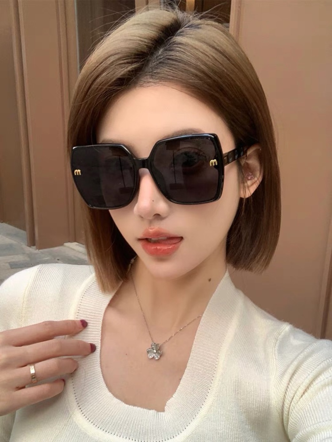 。。miumi*墨镜女款太阳镜高级感2025新款大框圆脸显瘦ins街拍个性防紫外线