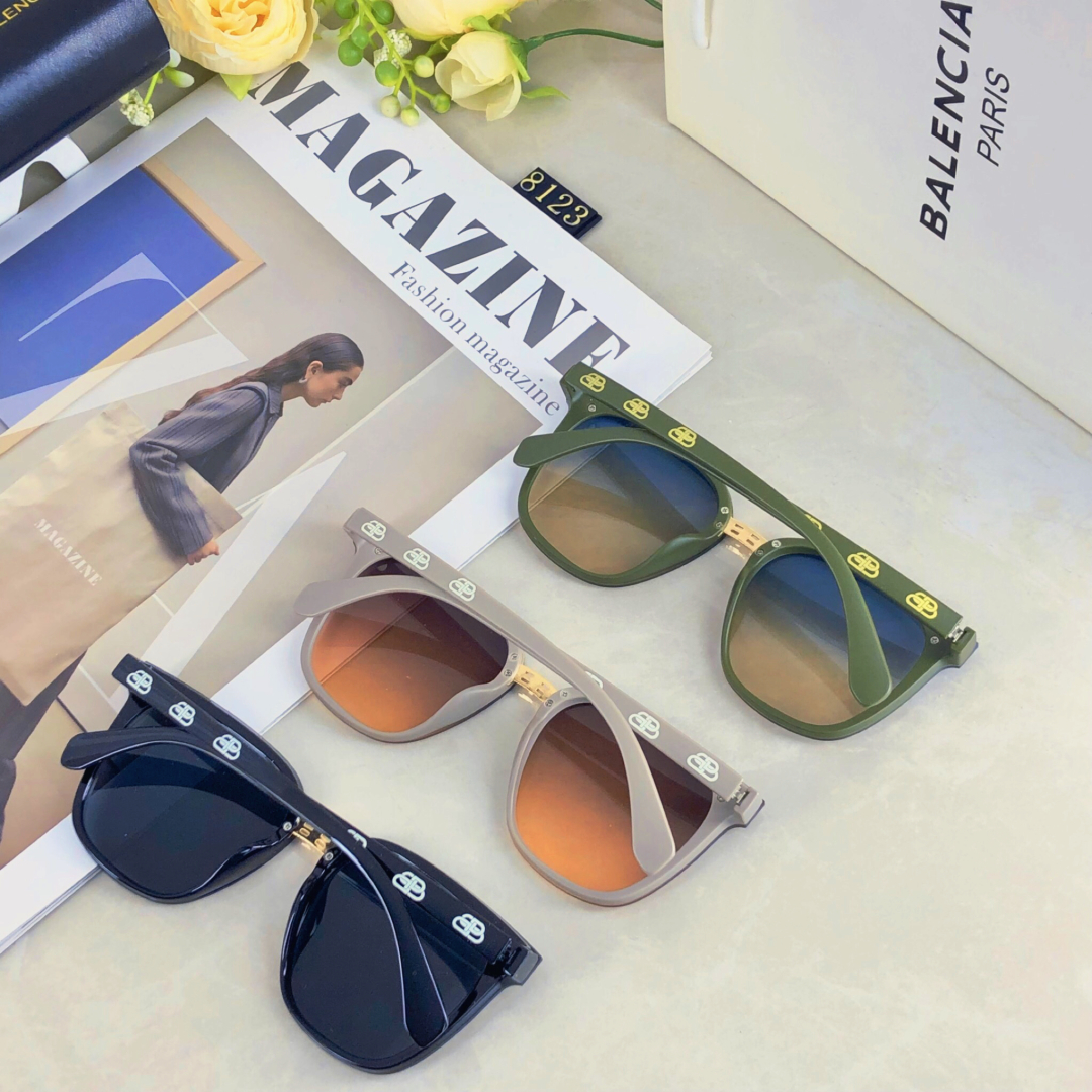 。。BalenCiag*墨镜女高级感防紫外线新款无框圆脸显瘦ins网红潮街拍个性太阳镜