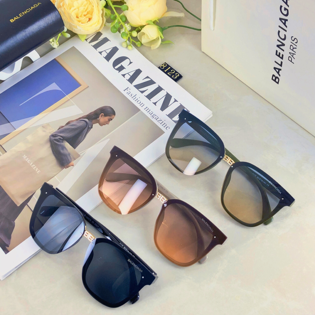 。。BalenCiag*墨镜女高级感防紫外线新款无框圆脸显瘦ins网红潮街拍个性太阳镜